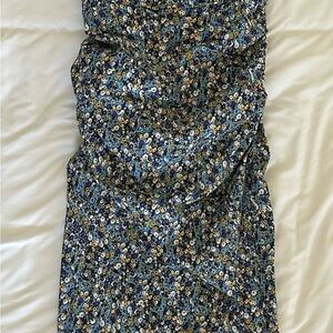 Anthropologie Floral Strapless Dress
